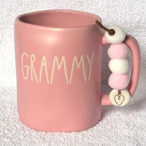 NEW Rae Dunn Pink "Grammy" Mug w/ Heart Charm
